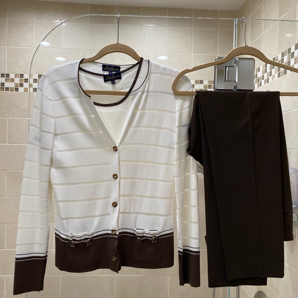 3 piece designer cardigan and pant set